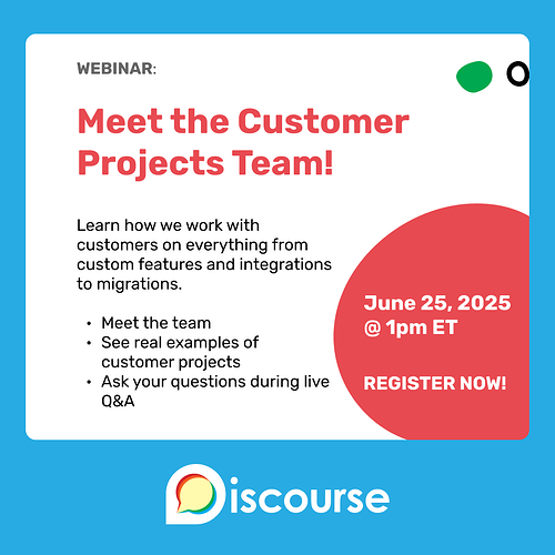 Meet the customer projects team. Webinar on June 25, 2025 at 1pm Eastern Time. See real examples of customer projects. Register Now.